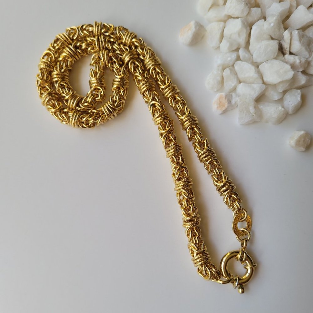 Italian Made Byzantine Necklace 18k gold plated